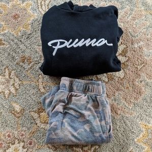 Cute casual outfit puma hoodie and target sweats